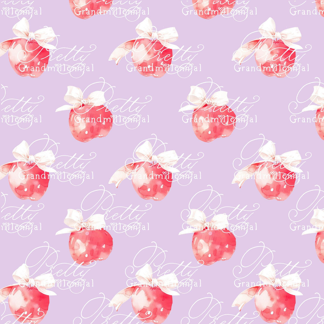 Grandmillennial Back to school pattern, apple print, watercolor school pattern, red apple print, apples pattern, back to school pattern - PrettyGrandmillennai