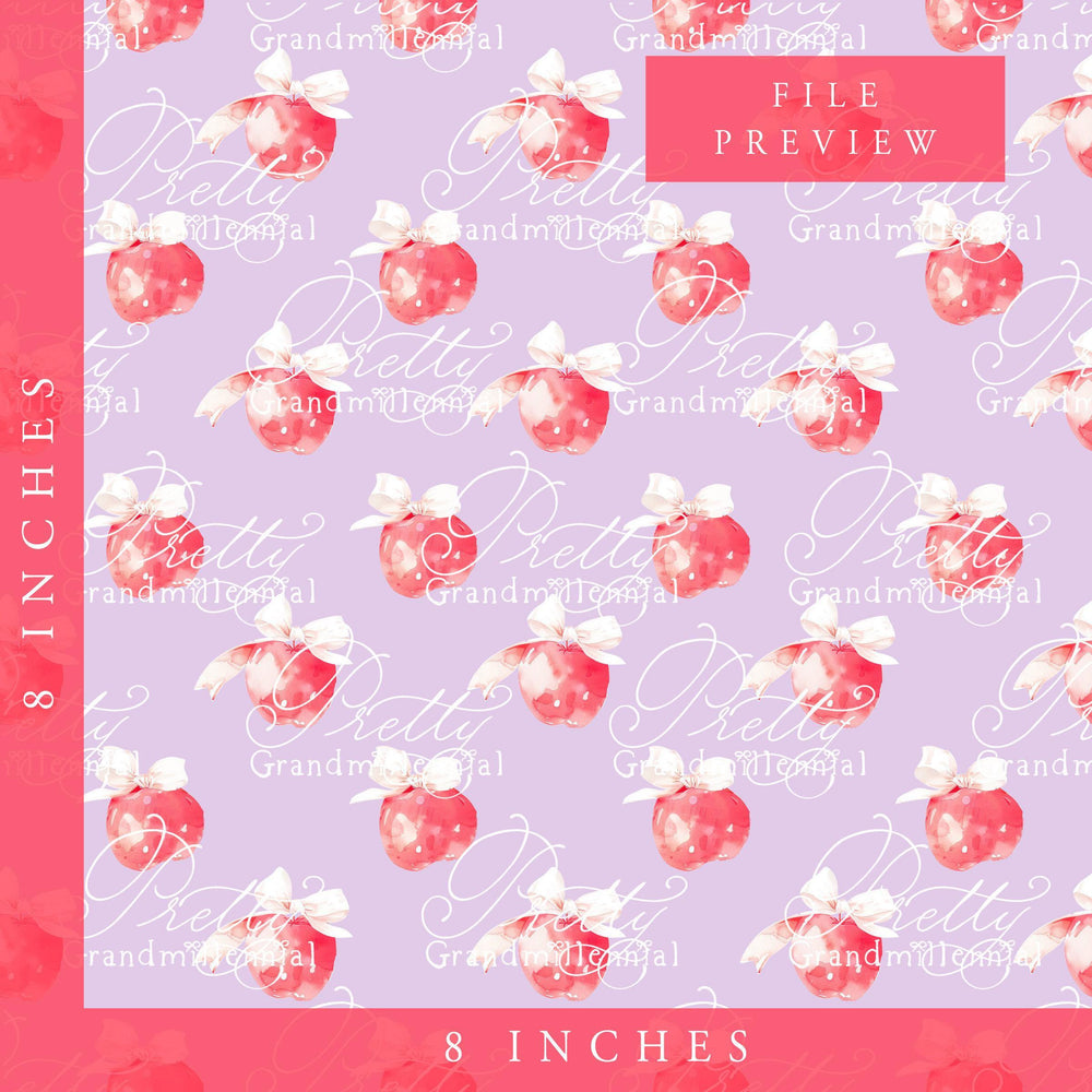 Grandmillennial Back to school pattern, apple print, watercolor school pattern, red apple print, apples pattern, back to school pattern - PrettyGrandmillennai