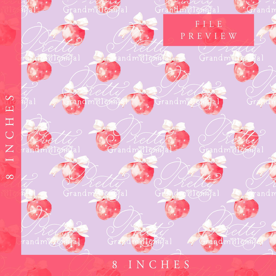 Grandmillennial Back to school pattern, apple print, watercolor school pattern, red apple print, apples pattern, back to school pattern - PrettyGrandmillennai