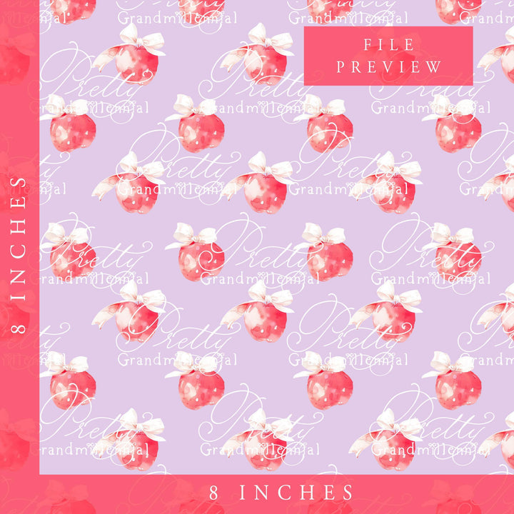 Grandmillennial Back to school pattern, apple print, watercolor school pattern, red apple print, apples pattern, back to school pattern - PrettyGrandmillennai