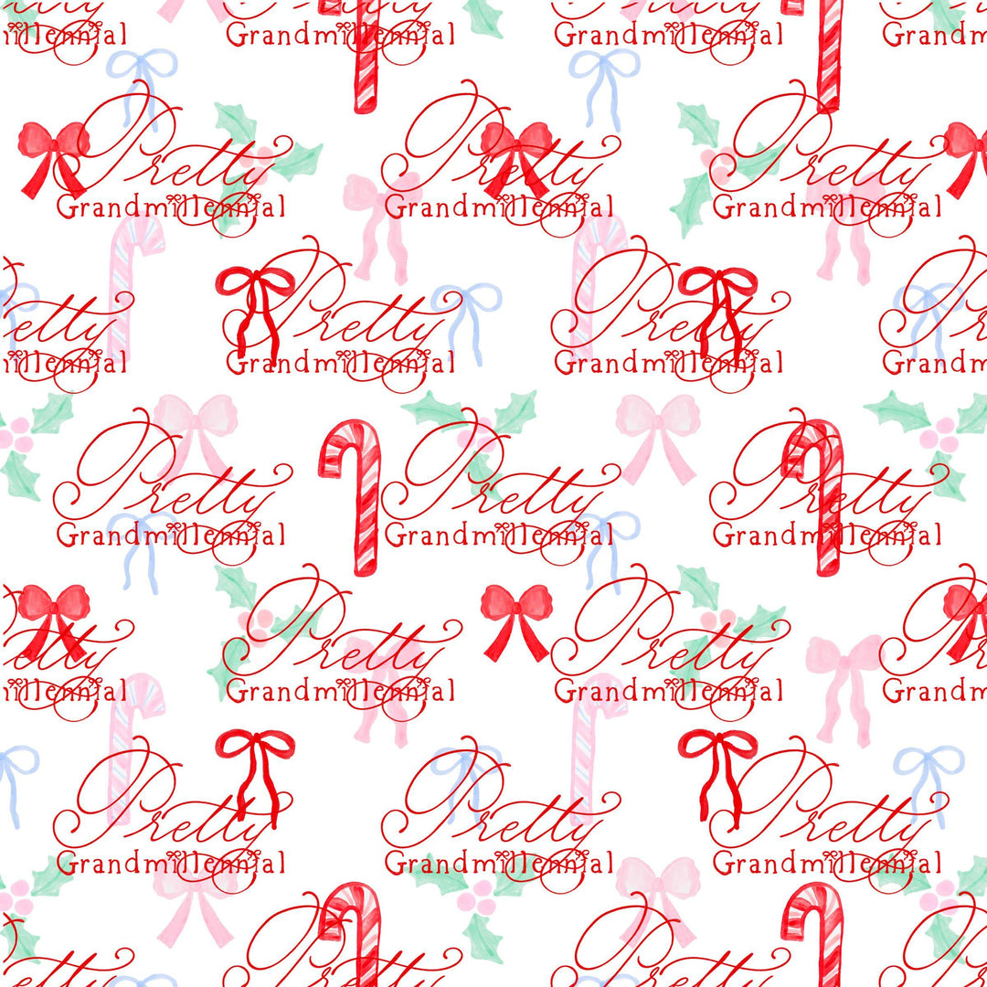 Christmas seamless pattern, preppy pattern, Grandmillennial Christmas pattern, seamless print, print for children&