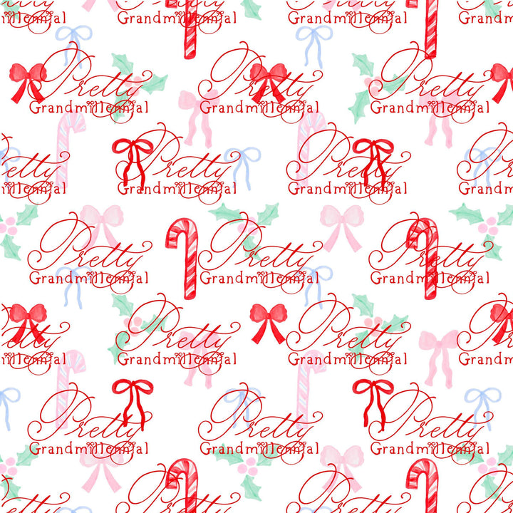 Christmas seamless pattern, preppy pattern, Grandmillennial Christmas pattern, seamless print, print for children&