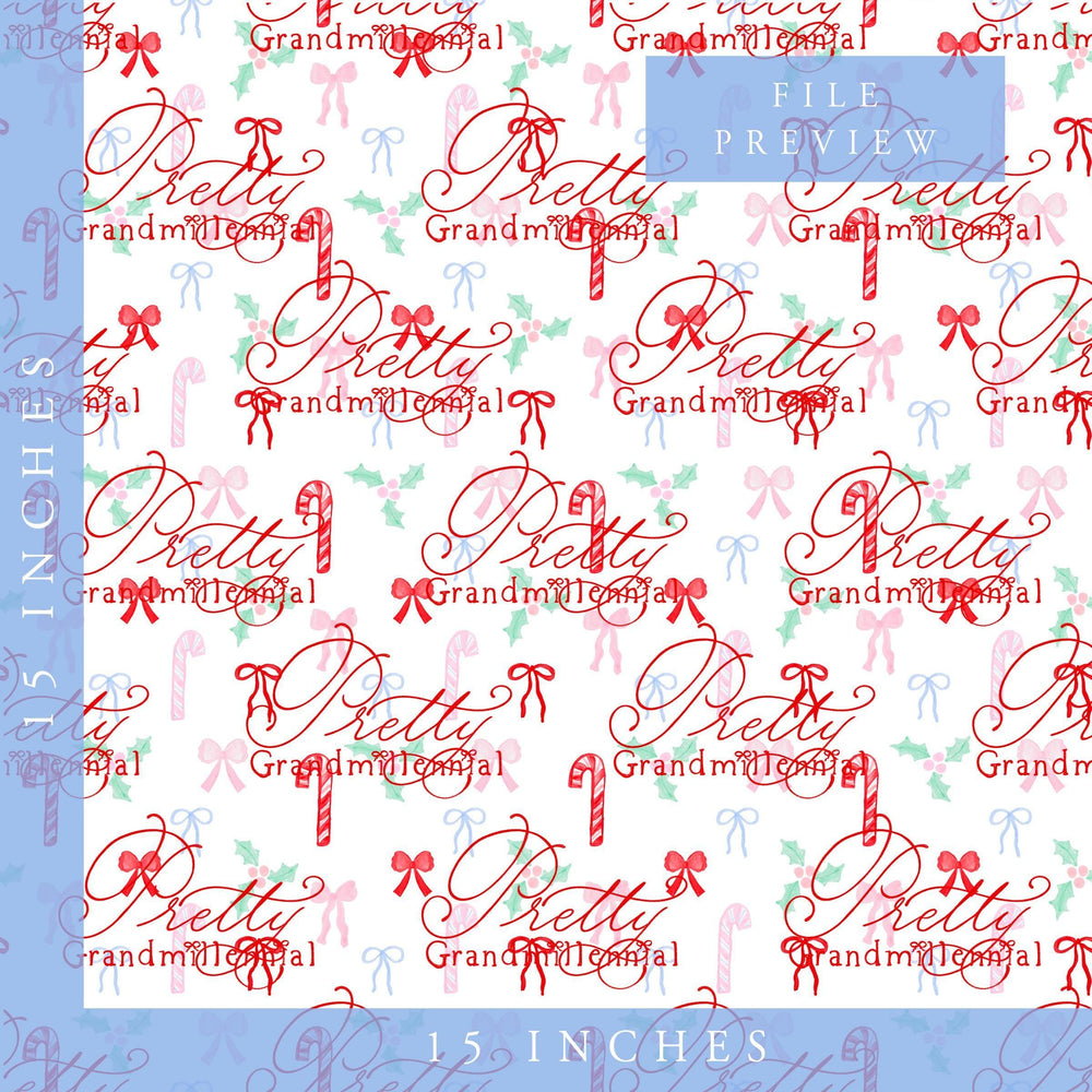 Christmas seamless pattern, preppy pattern, Grandmillennial Christmas pattern, seamless print, print for children's clothing - PrettyGrandmillennai