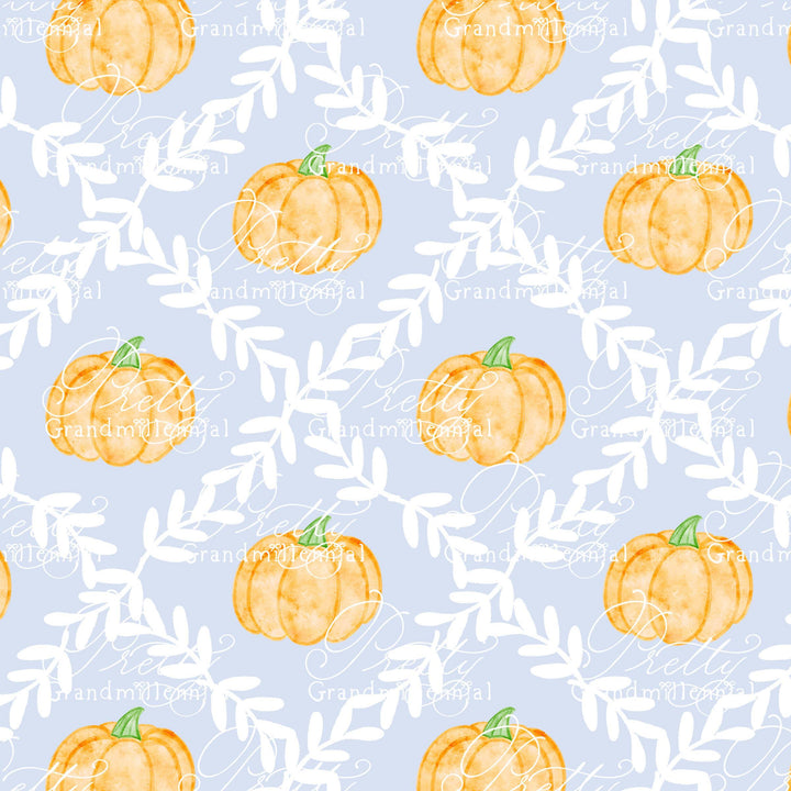 Grandmillennial pumpkin pattern, preppy fall print, preppy pumpkin print, pumpkin pattern, commercial use patterns, fall print, fall pattern - PrettyGrandmillennai