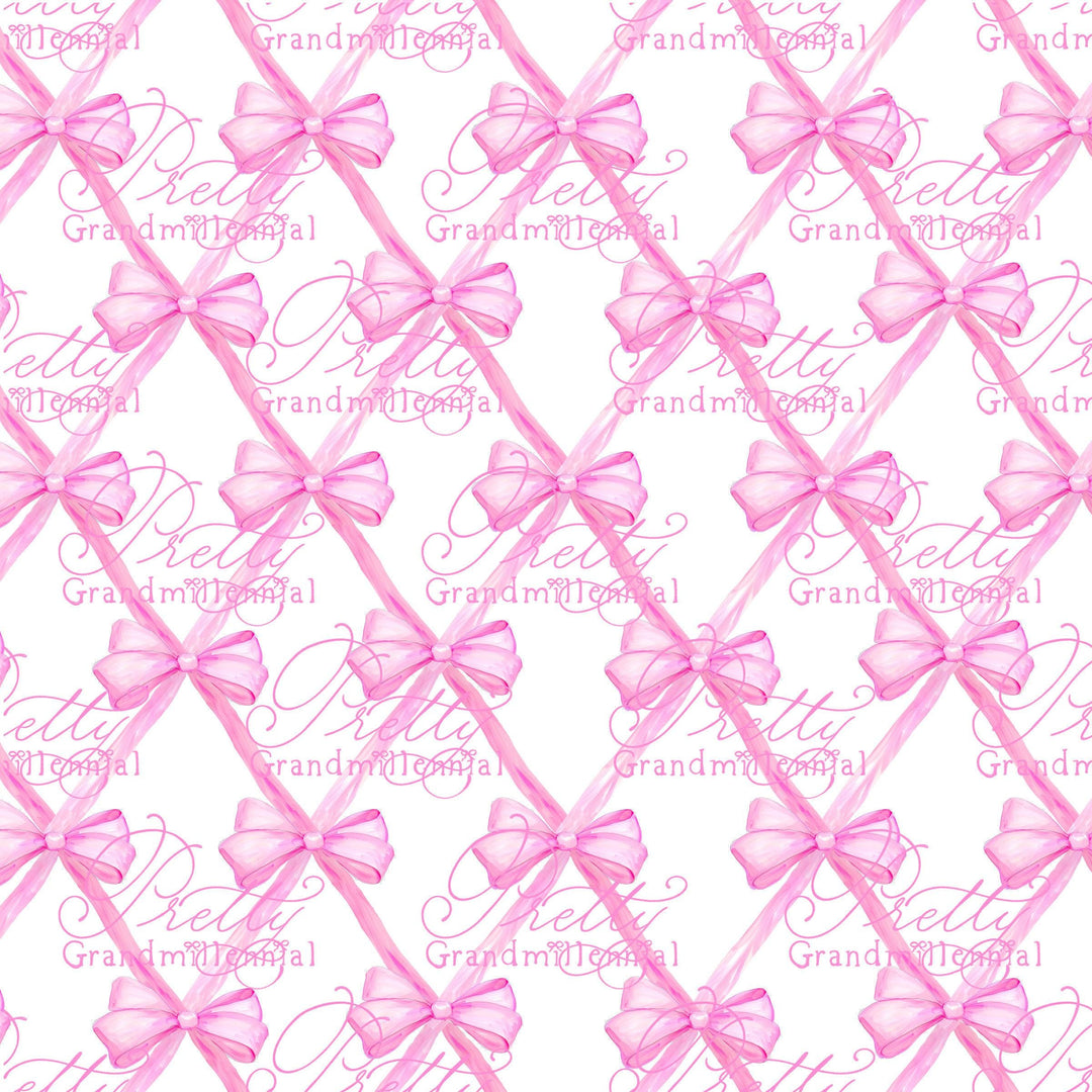 Ribbons trellis pattern, seamless pattern, bow pattern, seamless pattern flowers, bows seamless pattern, grandmillennial pattern shop, bows - PrettyGrandmillennai