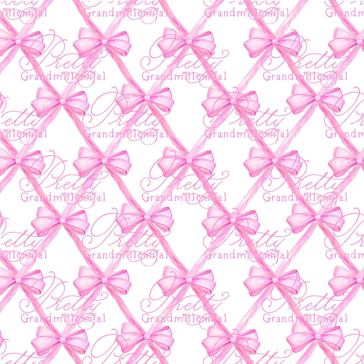 Ribbons trellis pattern, seamless pattern, bow pattern, seamless pattern flowers, bows seamless pattern, grandmillennial pattern shop, bows - PrettyGrandmillennai