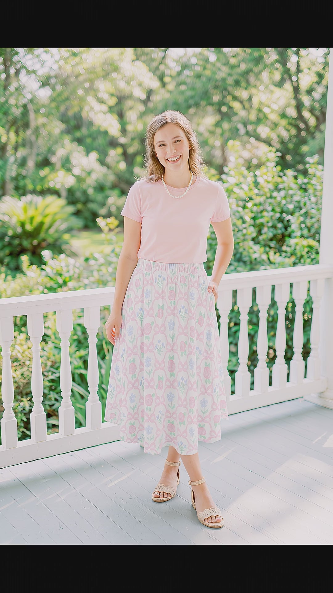 The Sugarplum Bow &amp; Blossom Midi Skirt