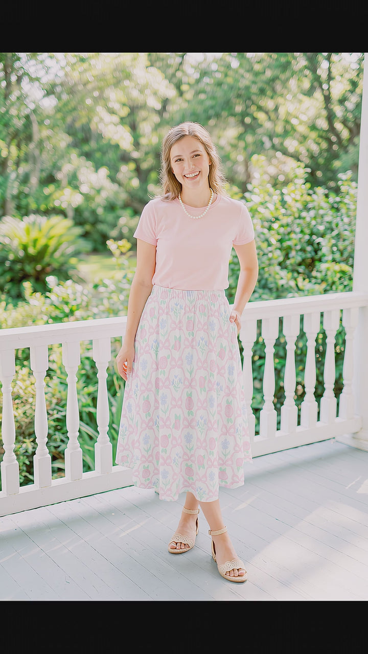 The Sugarplum Bow &amp; Blossom Midi Skirt
