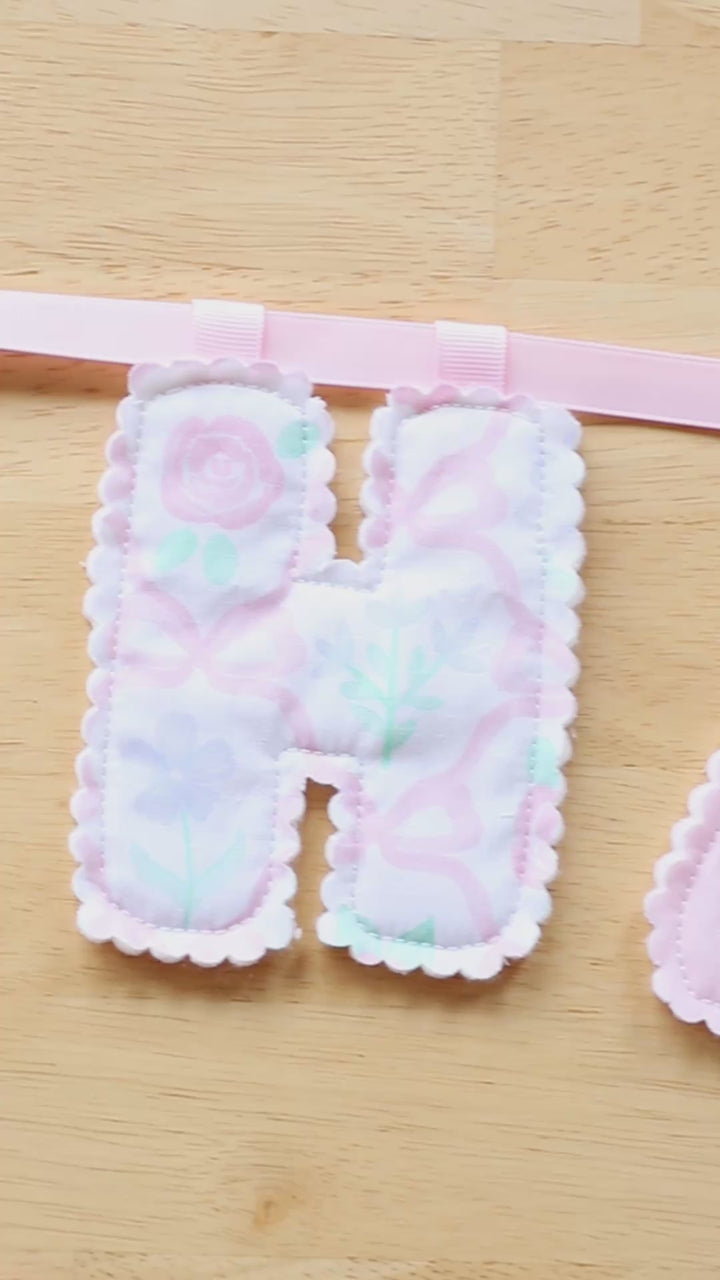 Personalized Fabric Name Banner | Handmade Letter Garland