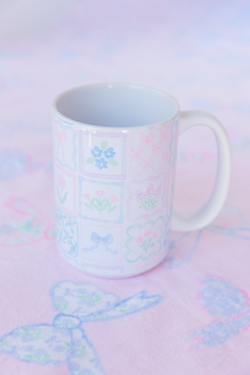 Preppy Patchwork Floral Mug 15 oz