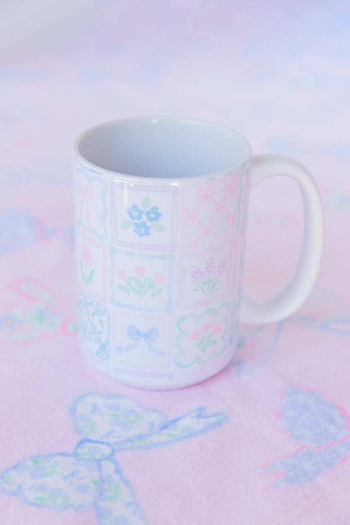 Preppy Patchwork Floral Mug 15 oz