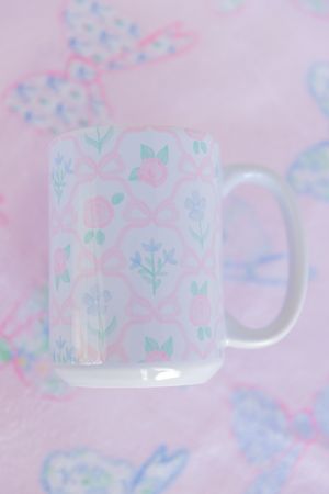 Pastel Ribbonerie Floral Mug 15 oz
