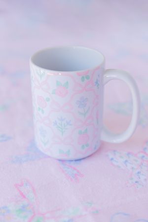 Pastel Ribbonerie Floral Mug 15 oz